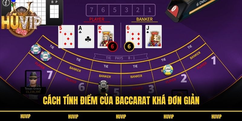 Cách tính điểm của baccarat khá đơn giản